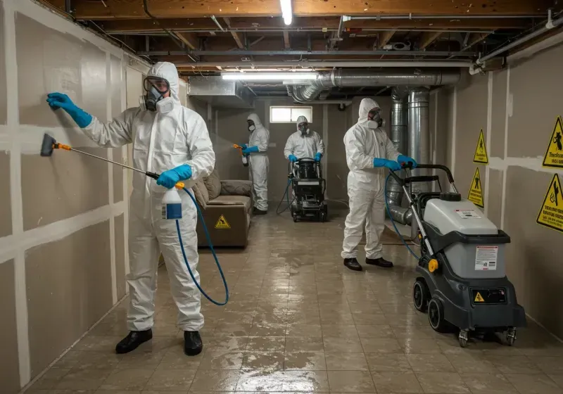 Basement Moisture Removal and Structural Drying process in Cornwall, PA